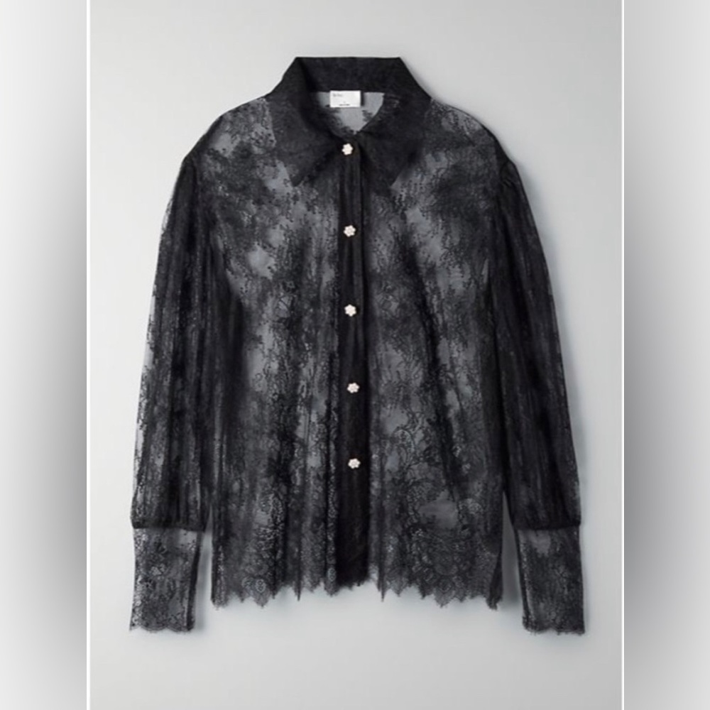 Aritzia Le Fou Wilfred Lace Shirt - Black
